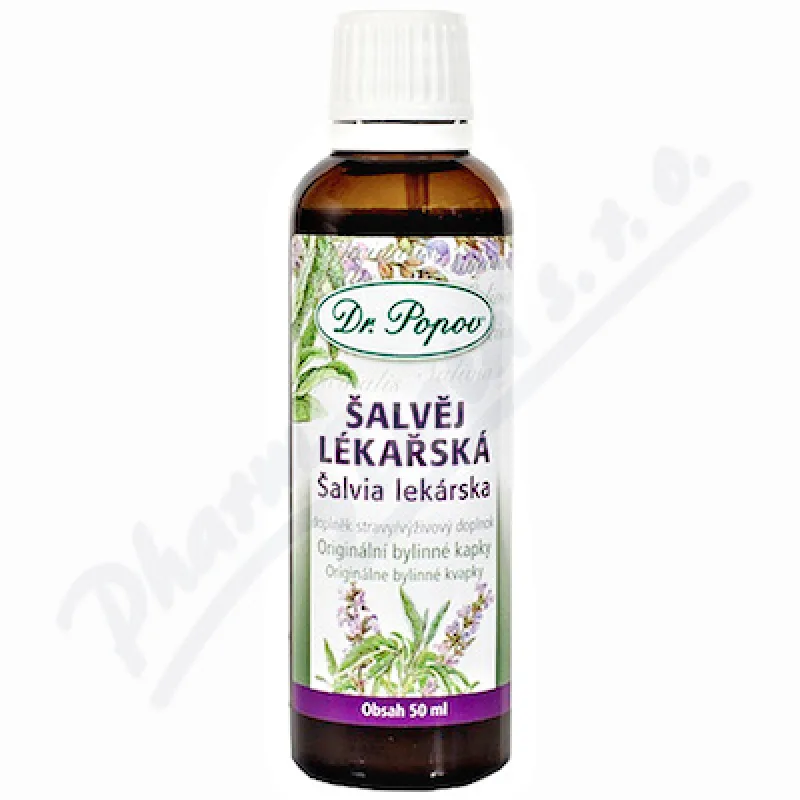 Dr.Popov Kapky bylinné Šalvěj lékařská 50 ml