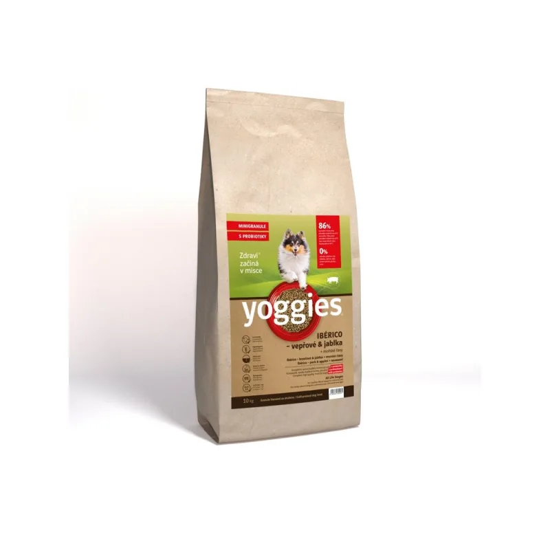 Yoggies Minigranule Ibérico vepřové maso s jablky lisované za studena s probiotiky 20 kg