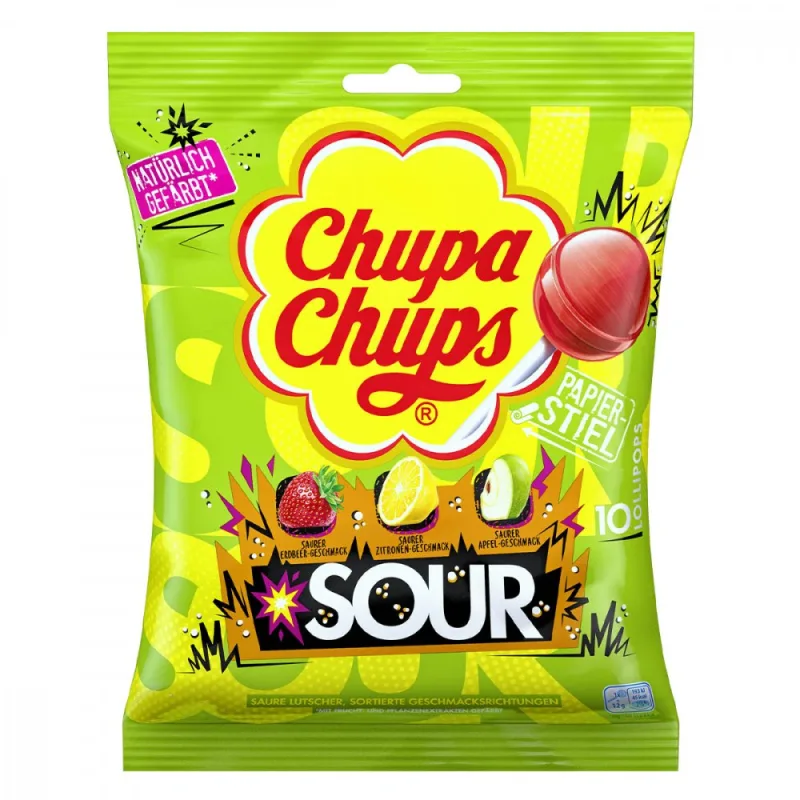 Chupa Chups Sour Lollipops 120g