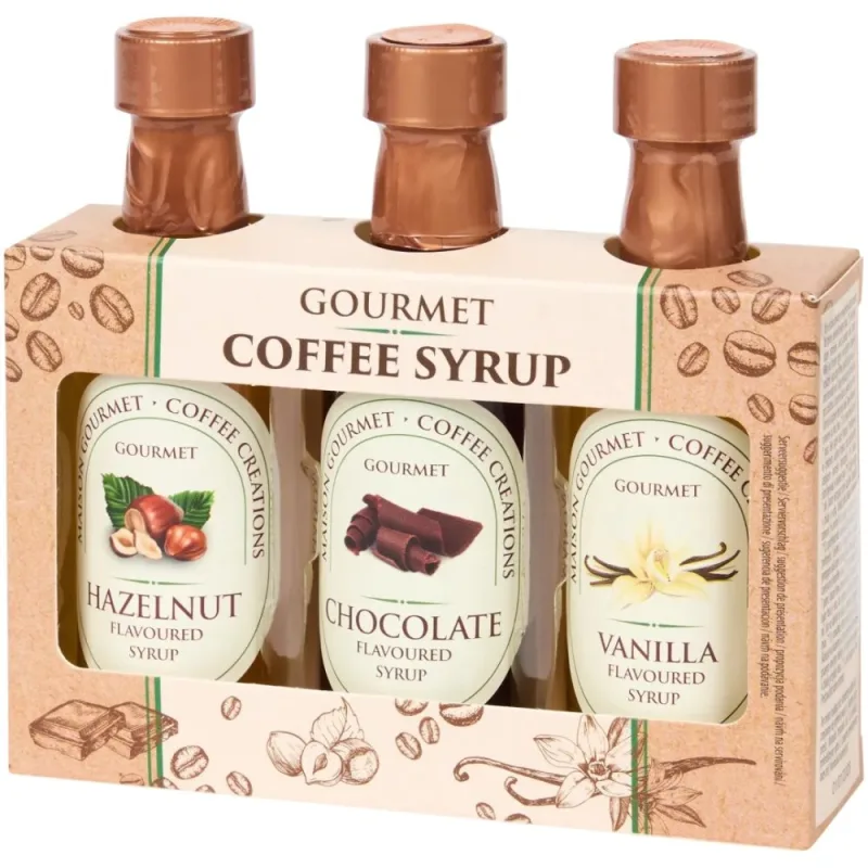 Gourmet Coffee Syrup - Hazelnut - Chocolate - Vanilla 3x45ml