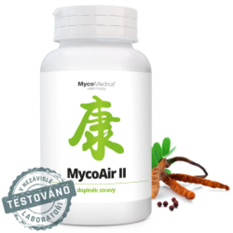 MycoMedica MycoAir II | ✓/✓/✓ % | PŘIROZENÁ OBRANYSCHOPNOST + DÝCHACÍ SYSTÉM | 180 tablet