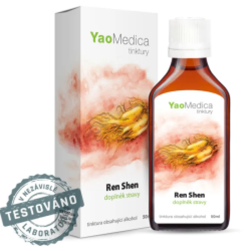 YaoMedica TINKTURA 027 - Ren Shen | PODPORA PŘI STRESU + VYČERPÁNÍ | PAMĚŤ + SEXUÁLNÍ ZDRAVÍ | 50 ml