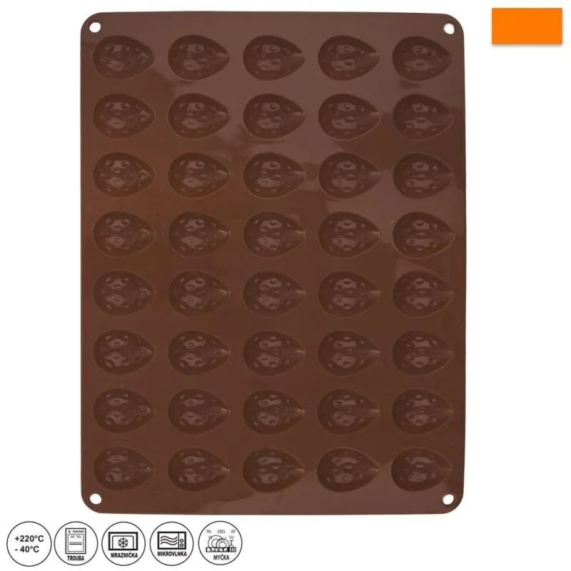 Forma silikon ořechy 40 ks 33,5x26cm Oranžová