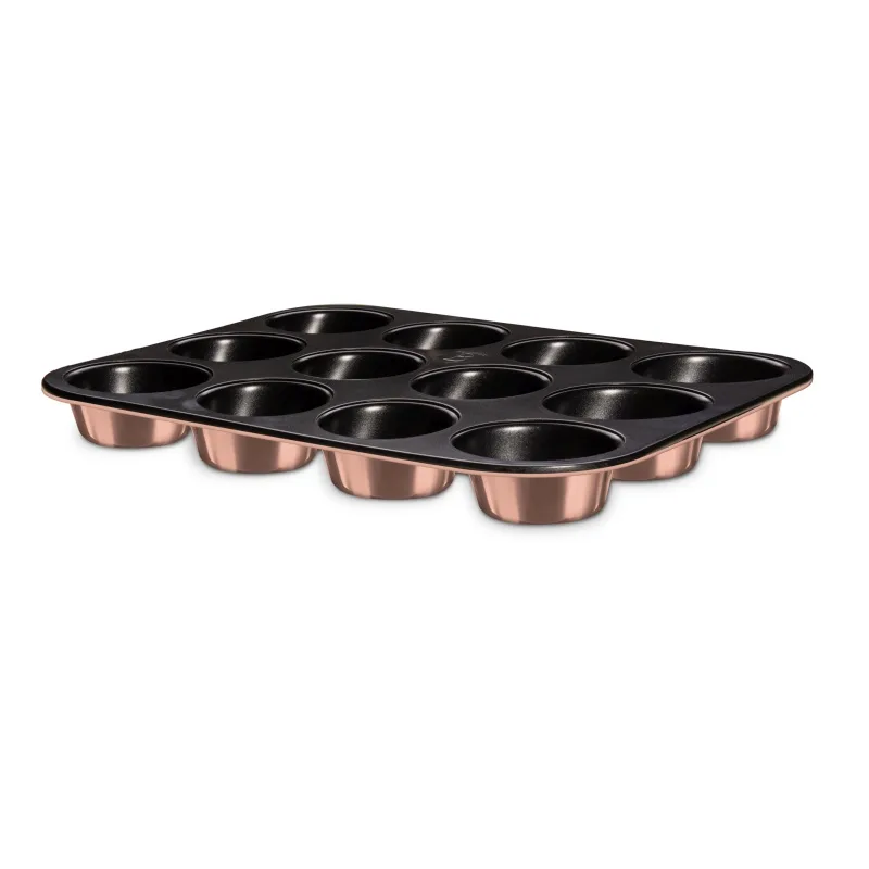 BERLINGERHAUS 12-cup non-stick muffin tin, Black Rose Collection
