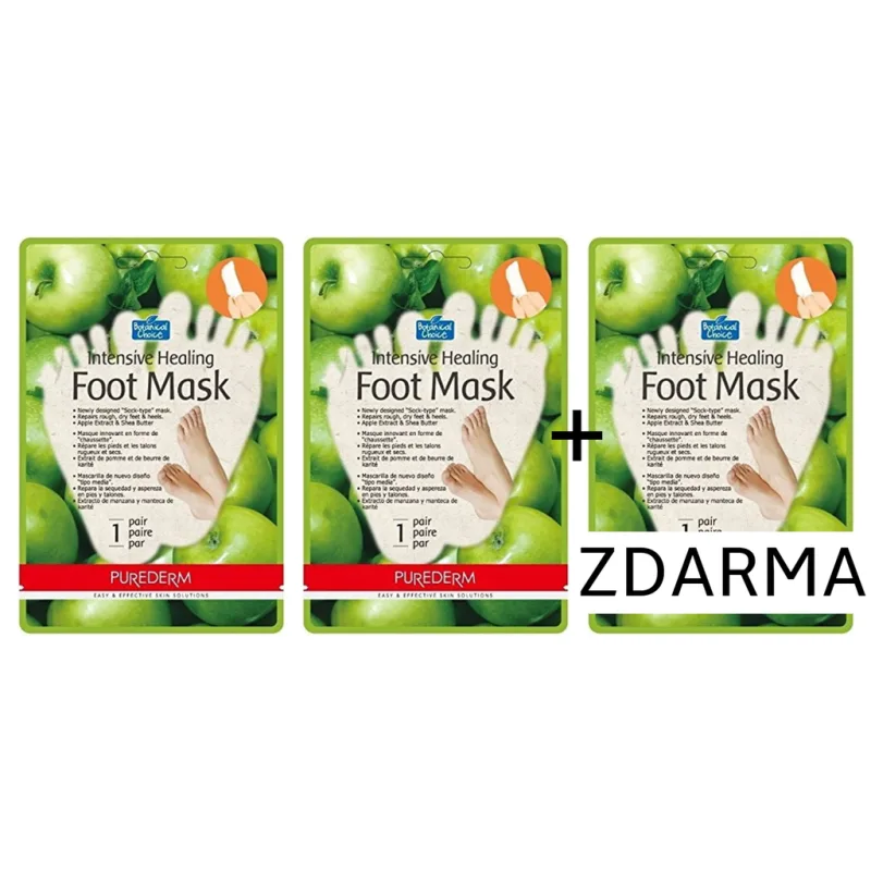 Purederm Intenzivní hojivá maska na nohy s výtažky z jablka, AKCE 2+1 ZDARMA