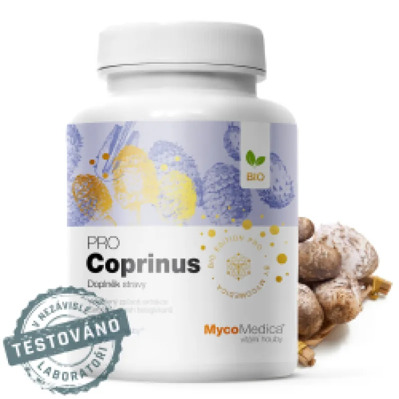 MycoMedica COPRINUS PRO | Shaggy Ink Cap | Shaggy mane | Coprinus comatus | BIO | ≥30/30/x % | 90 capsules