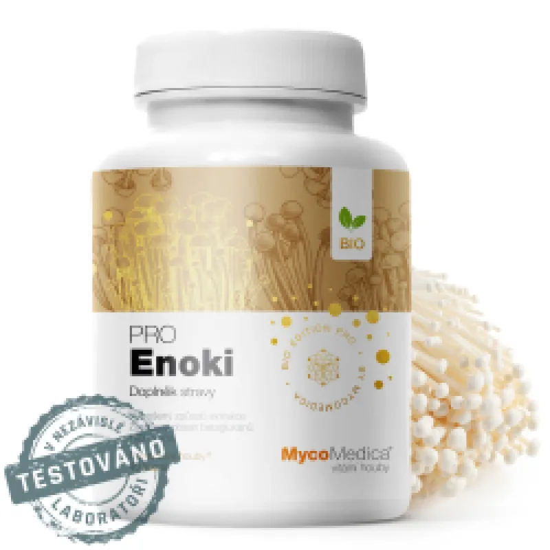 MycoMedica ENOKI PRO | Velvet shank | Enoki Mushroom | Flammulina velutipes | BIO | ≥30/30/✓ % | 90 capsules