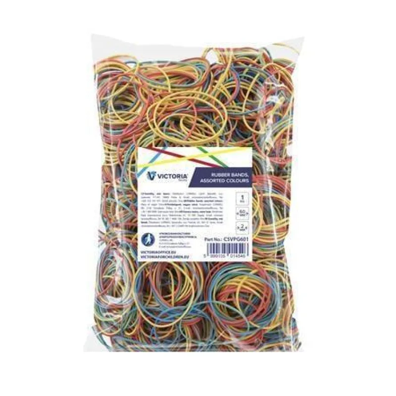 Gumička, 60x2 mm, VICTORIA, 1 kg, mix barev