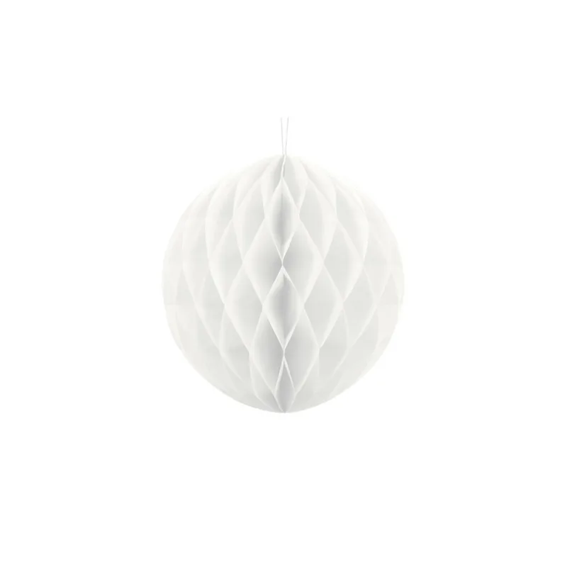 Honeycomb koule bílá 30 cm - Svatební papírové koule k dekoraci