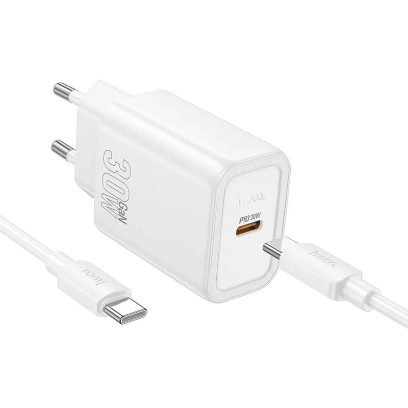 HOCO N62 30W QC 3.0 biela + kábel typ C - typ C