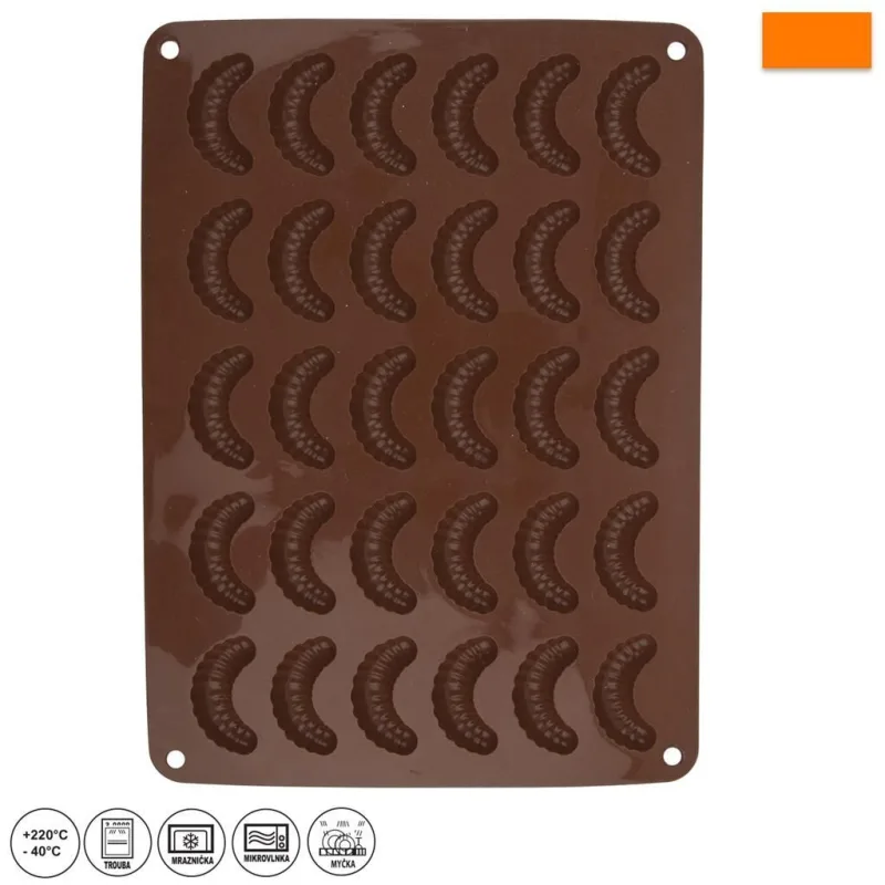 Forma silikon rohlíčky 30 ks 34,5x24,5cm Oranžová