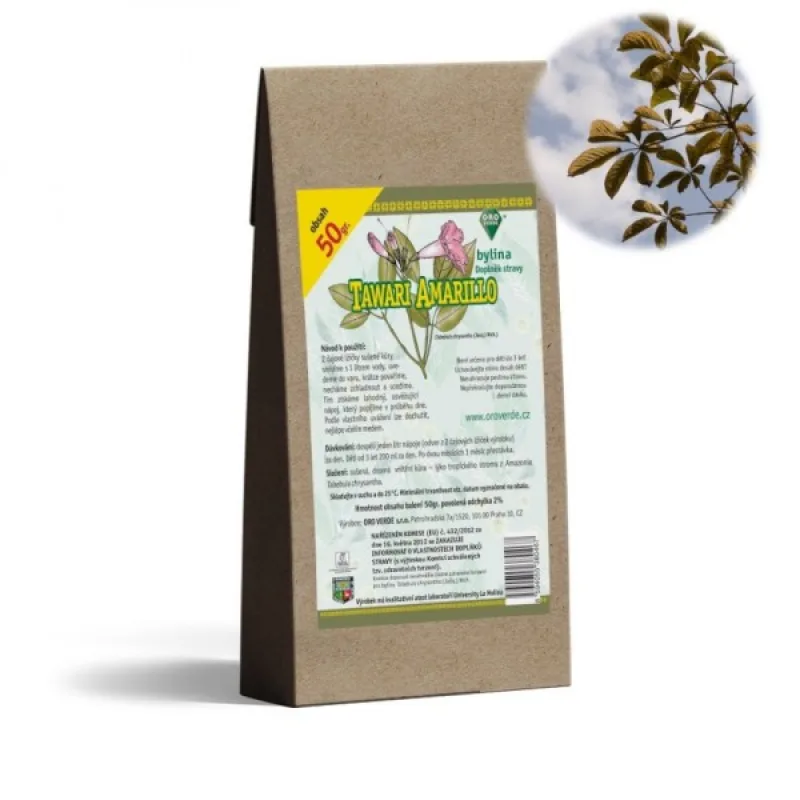 Oro Verde Tawari amarillo (Tabebuia chrysantha Jacq. Nich. Cortex) sušená, vnitřní kúra Obsah 1000 g