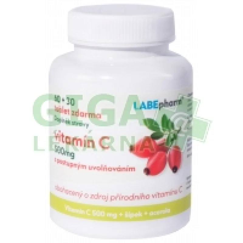 Labe Pharm Vitamín C 500mg+šípek+acerola tbl.90