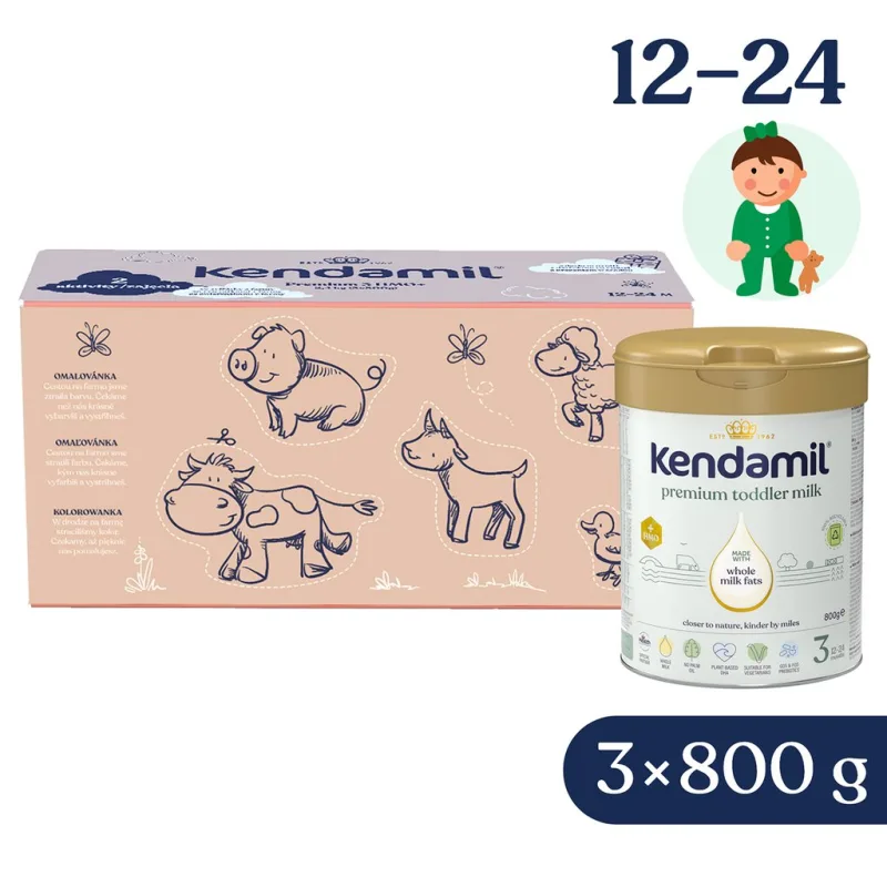 Kendamil Premium 3 HMO 3x800g+dárek