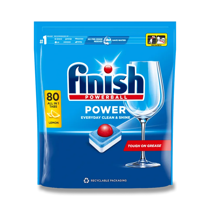 Finish Power All In 1 Lemon - dishwasher tablets - 80 tablets
