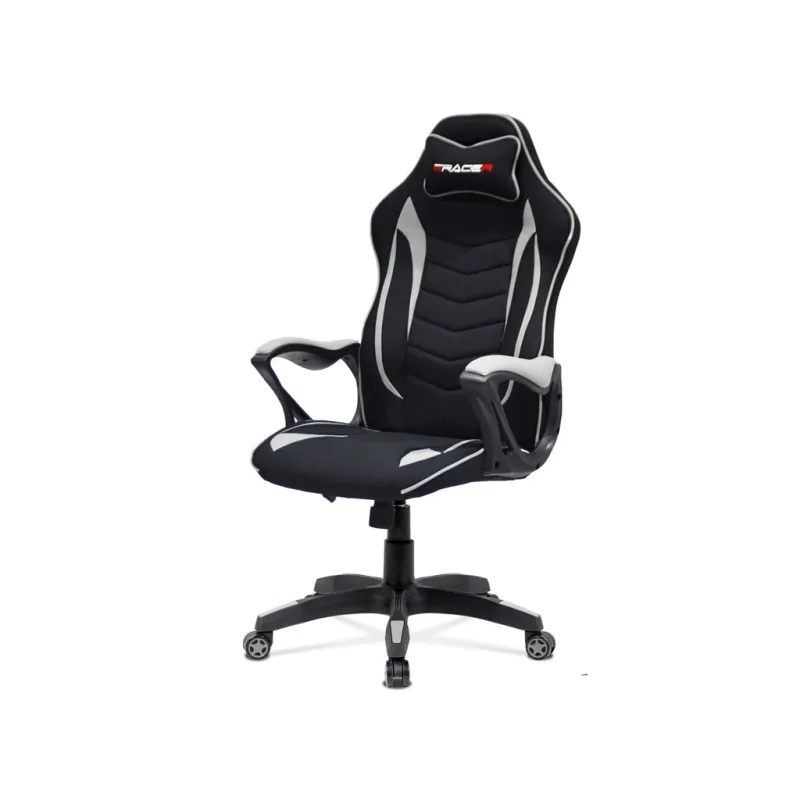 Herní křeslo E-racer NODE - stříbrná látka