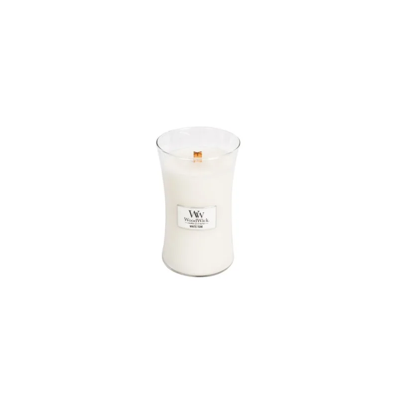 Svíčka oválná váza WoodWick Bílý teak 609.5 g