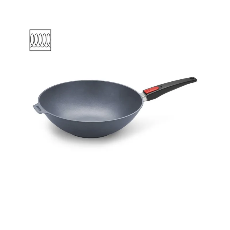 Wok Pánev Diamond LITE s odnímatelnou rukojetí 32 cm na indukci - WOLL  Titanová pánev Wok na indukci 32 cm s odnímatelnou rukojetí Diamond Lite - WOL