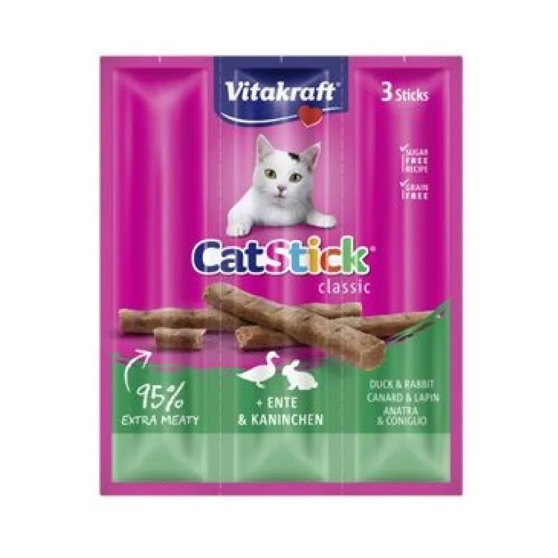 Vitakraft Cat Stick MINI kačica a králik 18g