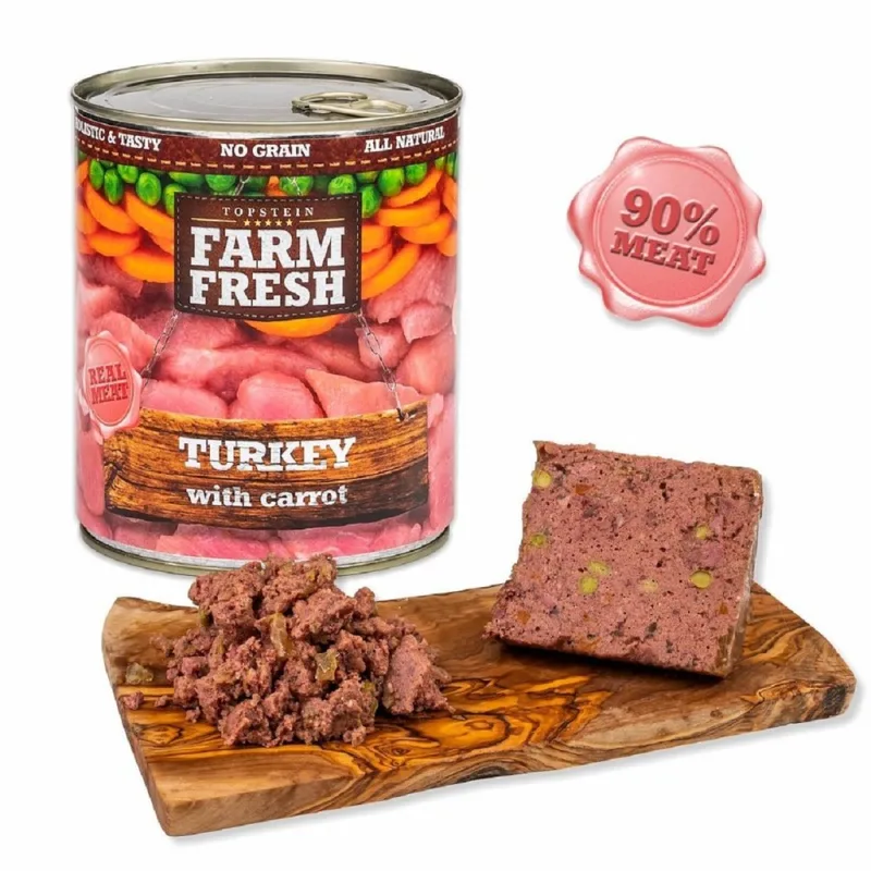 Farm Fresh Dog morčacie mäso s mrkvou v konzerve 800g
