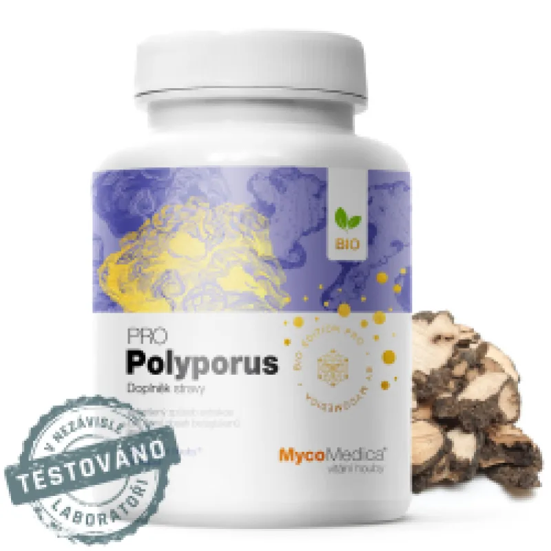 MycoMedica POLYPORUS PRO | Choroš oříš | Grifola umbellata | Polyporus umbellatus | BIO | ≥30/30/✓ % | 90 kapslí