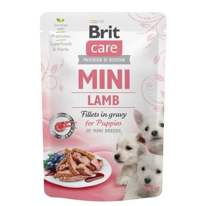 Brit Care Mini pro štěňata jehněčí filé v omáčce 85g