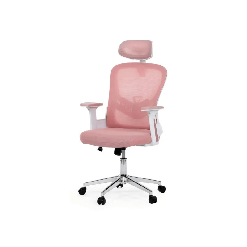 Ergonomická kancelářská židle EMILIE - růžová síťovina