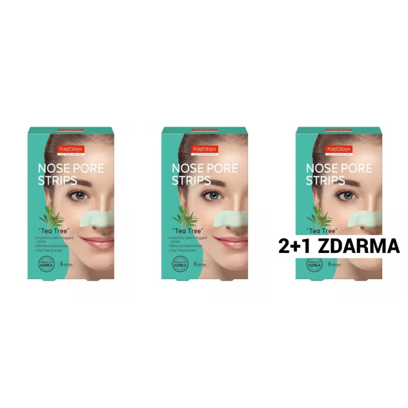 Purederm Čisticí pásky na nos Tea tree AKCE 2+1 ZDARMA 18 ks