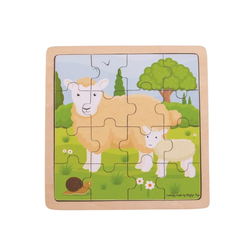 Bigjigs Toys puzzle - Ovečka s jehňátkem