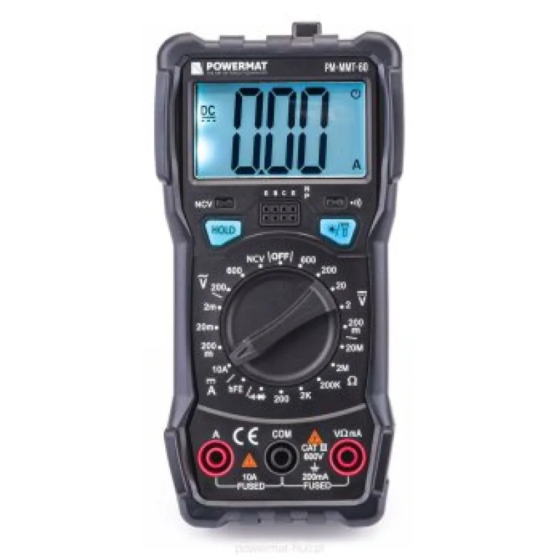 Digitální multimetr s LCD a LED světlem POWERMAT PM-MMT-60