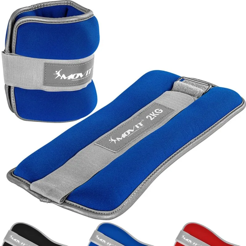 MOVIT® Reflexné neoprénové záťaže 2x2 kg modré