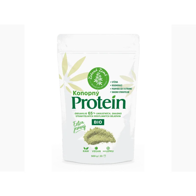 Konopný proteín BIO Extra jemný, 500 g 65%