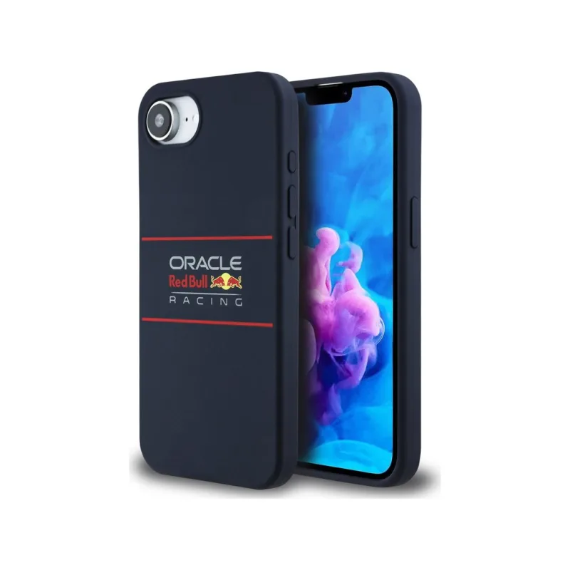 Red Bull Silicone Horizontal Logo MagSafe Zadný Kryt pre iPhone 16e Navy