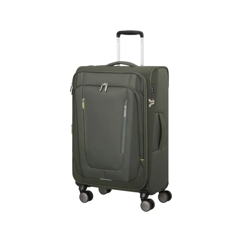 American Tourister WANDERLITE Spinner 68cm Dark Khaki Rozšiřitelný 73/81L