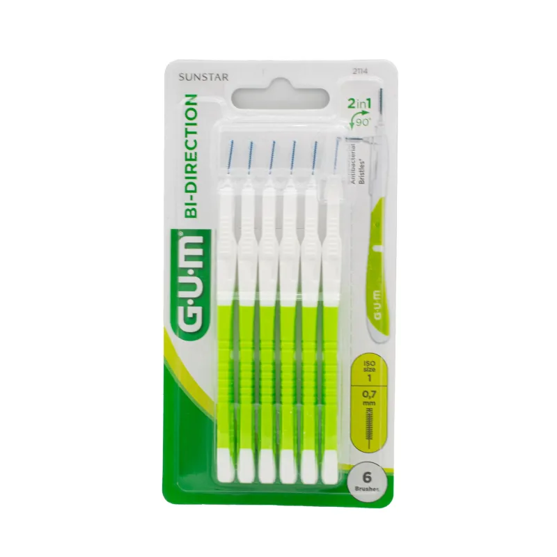 GUM Bi-direction ultra medzizubná kefka 0,7 mm zelená 6 ks