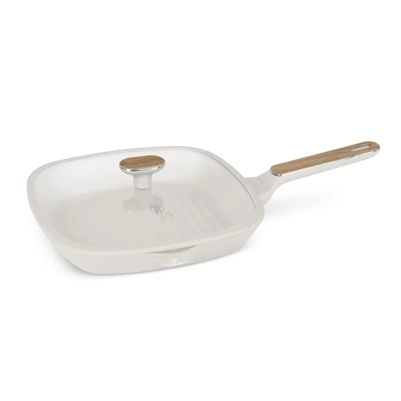 BERLINGERHAUS Grilovací pánev s titanovým povrchem a poklicí 28 cm Sahara Nordic Collection
