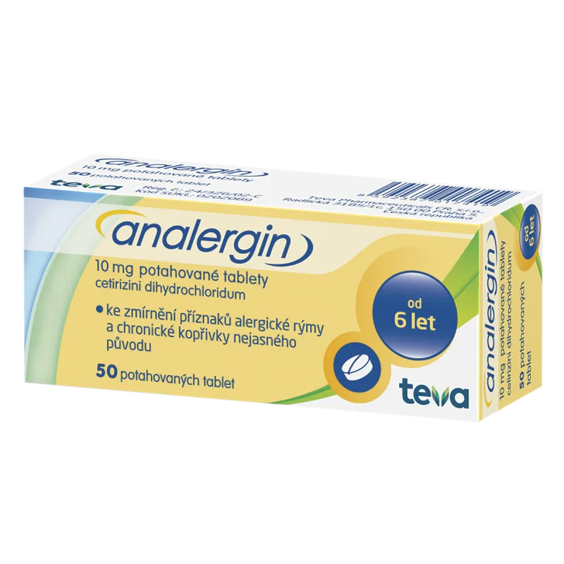 Analergin, 10 mg, 50 potahovaných tablet