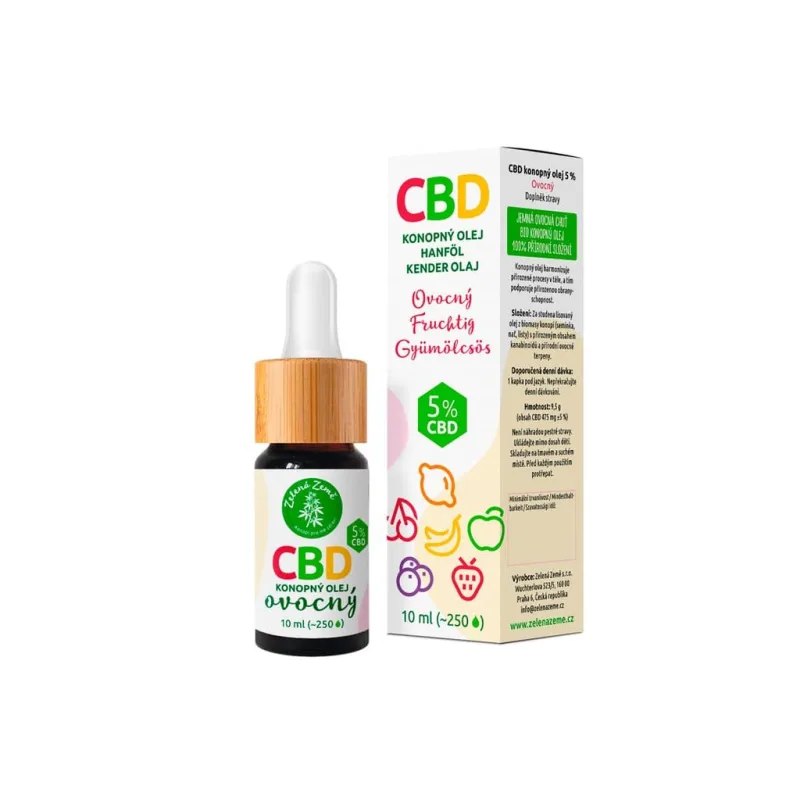 Kvapky CBD s ovocnou príchuťou 5%, 10 ml
