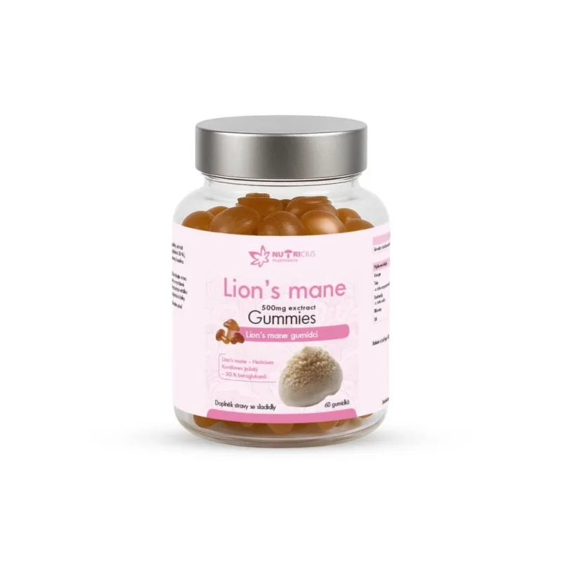 Nutricius Lions mane gummies 500 mg 60 ks