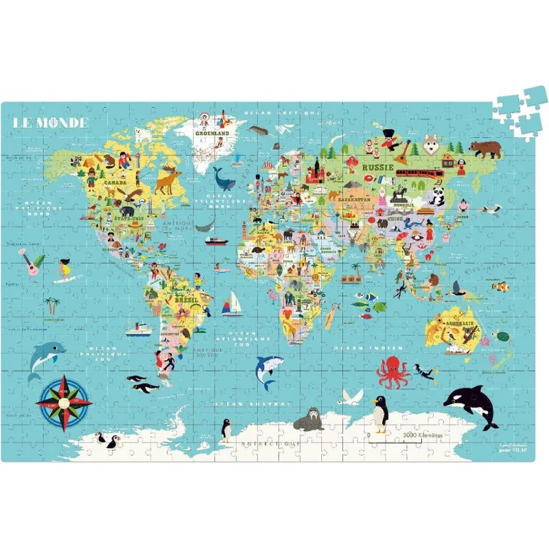 Vilac Puzzle Mapa světa 500 dílků | Matyhračky.cz