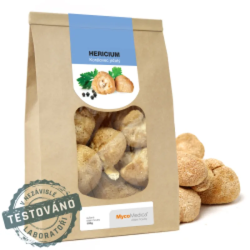 MycoMedica HERICIUM | Korálovec ježatý | Hericium erinaceus | sušené houby | 100 g