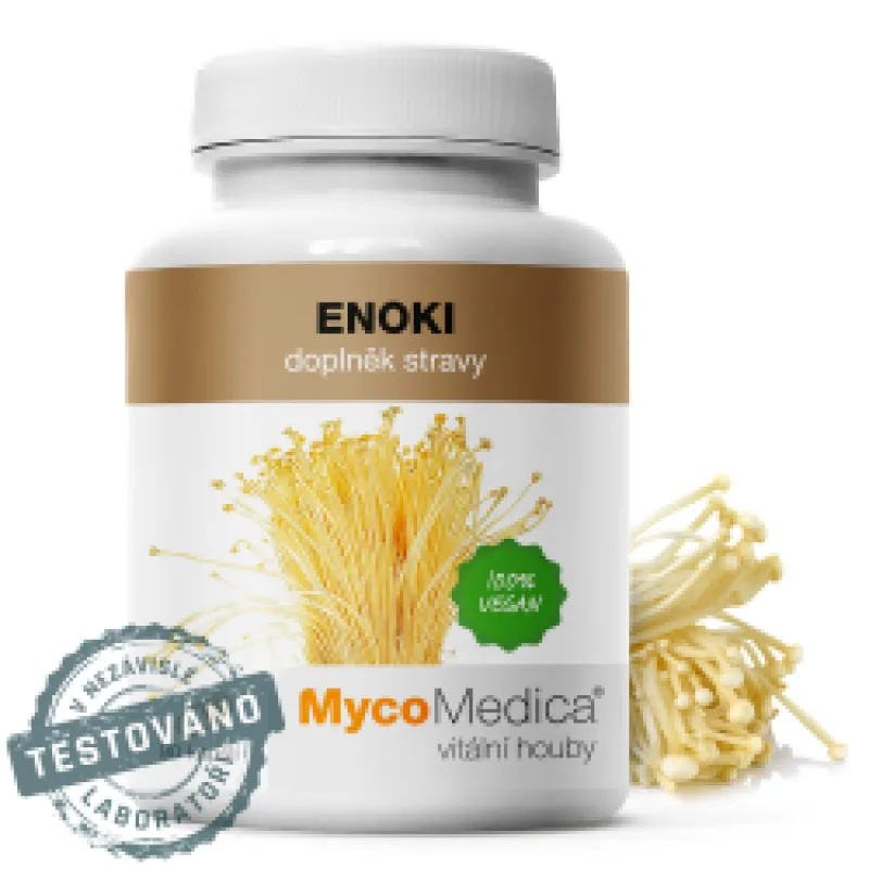 MycoMedica ENOKI | Penízovka sametonohá | Flammulina velutipes | ≥30/x/✓ % | 90 kapslí
