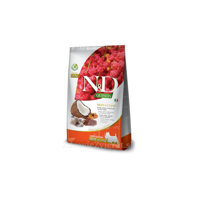 Farmina N&D Dog Quinoa (GF) Adult Mini, Skin & Coat, Herring & Coconut 2,5 kg