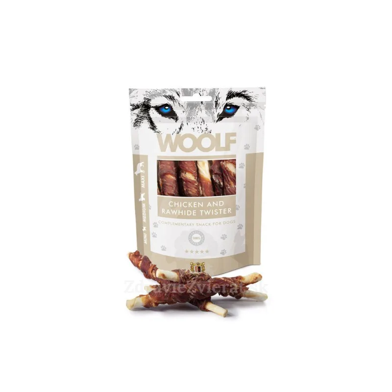 Woolf Snacks Chicken & Rawhide Twister 100 g