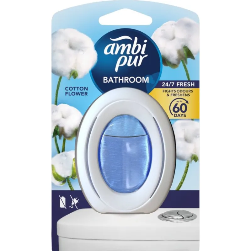 Ambi Pur Merlion osviežovač vzduchu do kúpeľne Cotton Flower 8 ml