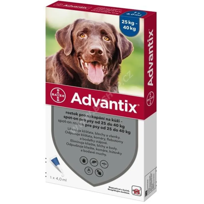 BAYER Advantix Spot-On pro psy 25-40kg 1x4ml