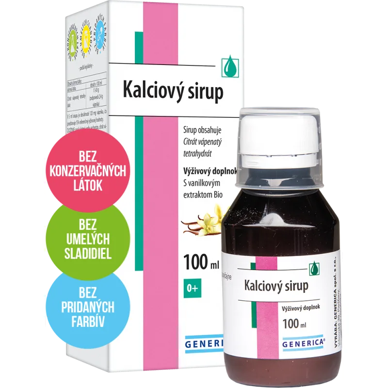 GENERICA Kalciový sirup s vanilkovým extraktom 100 ml