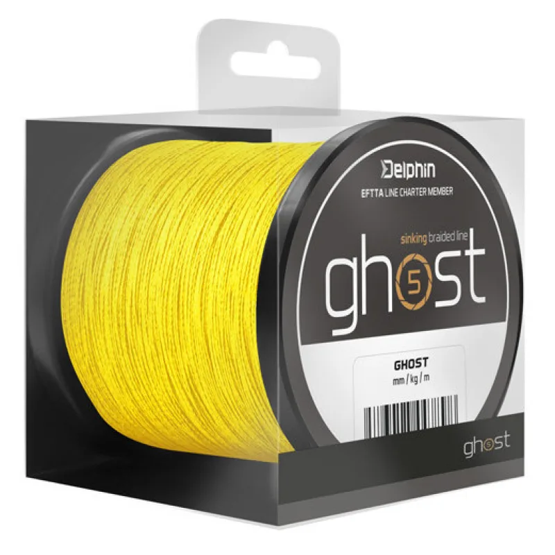 Šňůra Delphin GHOST 4+1 žlutá 0,23mm 30lbs 300m