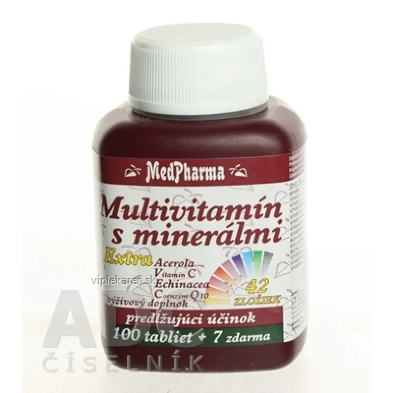 MedPharma Multivitamín s minerálmi Extra 42 zložiek 107 tabliet