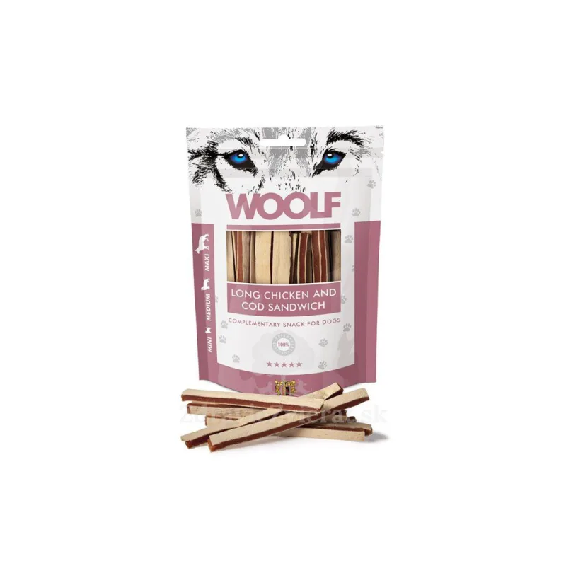 Woolf Snacks Chicken & Codfish Soft Sandwich LONG 100 g